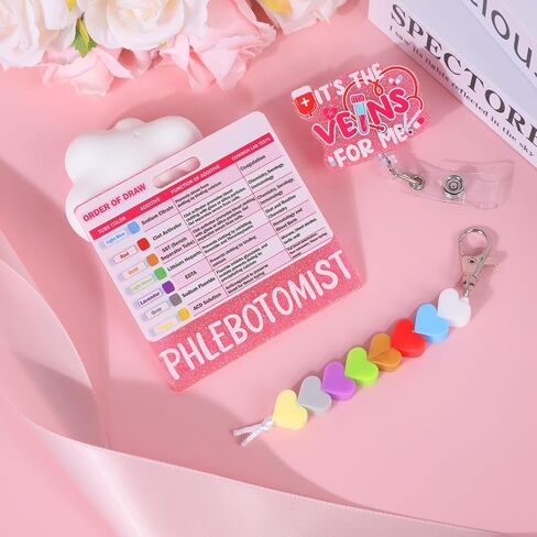شارة Phlebotomist قابلة للسحب - بكرة شارة بضع الفصح مع حبات البطاقة المرجعية ترتيب حاملي شارات السحب مع مقطع معرف لممرضة العمل RN الهدايا phlebotomist in Kuwait