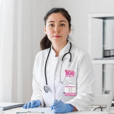 شارة Phlebotomist قابلة للسحب - بكرة شارة بضع الفصح مع حبات البطاقة المرجعية ترتيب حاملي شارات السحب مع مقطع معرف لممرضة العمل RN الهدايا phlebotomist in Kuwait