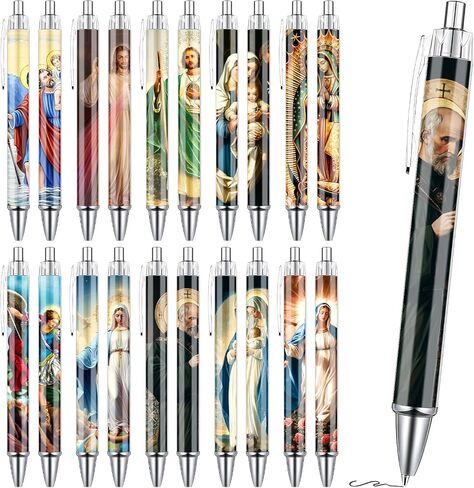 Halloween Ballpoint Pens Set - 16 Pcs Glitter Ghost Pumpkin Pens Bat Black Cat Smooth Writing Ball Point Pen Halloween Holiday Gifts for Women Men Home Party Office Stationery School Supplies in Saudi Arabia