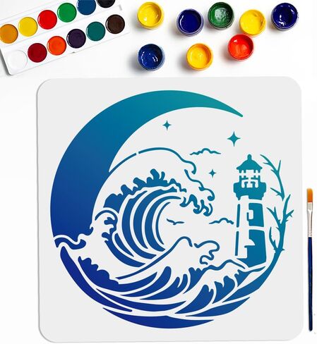 Mayjoydiy زهرة الخنفساء استنسل 11.7 × 8.3 بوصة الخنافس كبيرة الاستنسل البرية مع فرشاة الطلاء قابلة لإعادة الاستخدام الحشر in Saudi Arabia