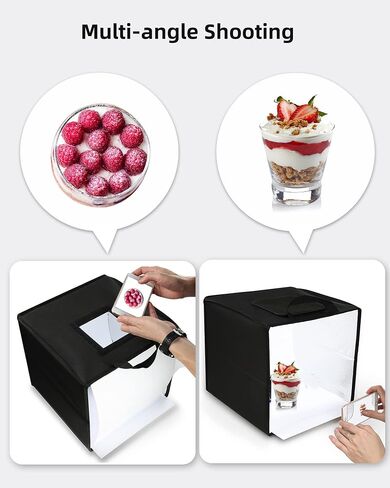Glendan Photo Studio Light Box Photography: 20"x20" Large Photo Box with 2 Light Panels (240 LED Lights) - Professional Photo Booth with 6 Kinds Double-Sided Color Backdrops for Product Photography in Kuwait