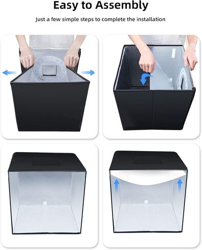 Glendan Photo Studio Light Box Photography: 20"x20" Large Photo Box with 2 Light Panels (240 LED Lights) - Professional Photo Booth with 6 Kinds Double-Sided Color Backdrops for Product Photography in Kuwait