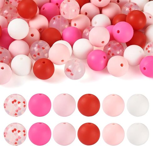 FASHEWELRY 40Pcs Clear Round Silicone Beads Confetti Silicone Focal Beads 9mm 12mm Polka Dots Rubber Beads for Nurse Pens Keychain Making in Saudi Arabia