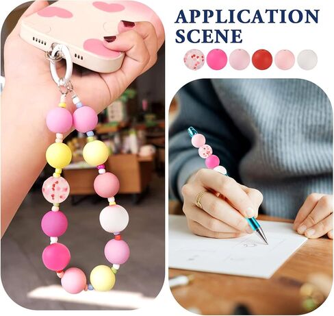 FASHEWELRY 40Pcs Clear Round Silicone Beads Confetti Silicone Focal Beads 9mm 12mm Polka Dots Rubber Beads for Nurse Pens Keychain Making in Saudi Arabia