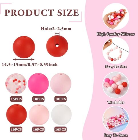 FASHEWELRY 40Pcs Clear Round Silicone Beads Confetti Silicone Focal Beads 9mm 12mm Polka Dots Rubber Beads for Nurse Pens Keychain Making in Saudi Arabia