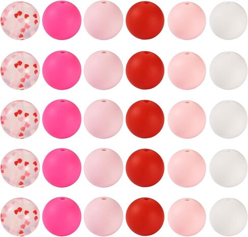 FASHEWELRY 40Pcs Clear Round Silicone Beads Confetti Silicone Focal Beads 9mm 12mm Polka Dots Rubber Beads for Nurse Pens Keychain Making in Saudi Arabia