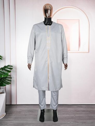 African Embroidery Clothing Dashiki Kaftan Long Pants Men Clothes Sets in Saudi Arabia