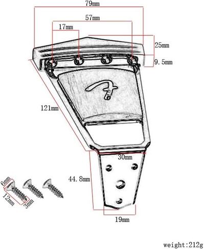 6 String Guitar Trapeze Tailpiece Bridge for Jazz Archtop Guitar Replacement in Saudi Arabia
