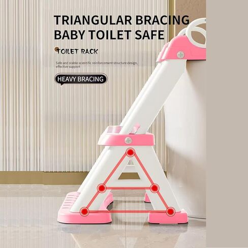 PandaEar Toilet Potty Training Seat with Step Stool Ladder, Comfortable Safe Potty Seat with Anti-Slip Pads Ladder & Bear Design for Kids Boys Toddlers -Grey in Kuwait