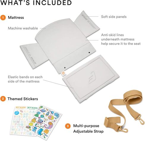 Stokke JetKids BedBox, Moonglow White - Ride-On Suitcase for Kids 2-7 Years Old (up to 77 lbs) - Transforms Into Bed - Includes Mattress, Decorative Stickers & Adjustable Carrying Strap in Kuwait