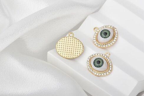Pack of 20 Big Eyes Turkish Blue Evil Eys Charms Gold Plated Base Pendants for Jewelry Making Necklace Bracelets Earrings in Kuwait