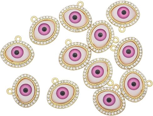 Pack of 20 Big Eyes Turkish Blue Evil Eys Charms Gold Plated Base Pendants for Jewelry Making Necklace Bracelets Earrings in Kuwait
