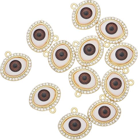 Pack of 20 Big Eyes Turkish Blue Evil Eys Charms Gold Plated Base Pendants for Jewelry Making Necklace Bracelets Earrings in Kuwait