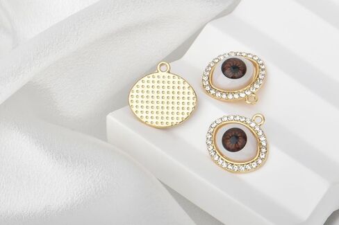 Pack of 20 Big Eyes Turkish Blue Evil Eys Charms Gold Plated Base Pendants for Jewelry Making Necklace Bracelets Earrings in Kuwait