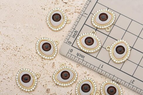 Pack of 20 Big Eyes Turkish Blue Evil Eys Charms Gold Plated Base Pendants for Jewelry Making Necklace Bracelets Earrings in Kuwait