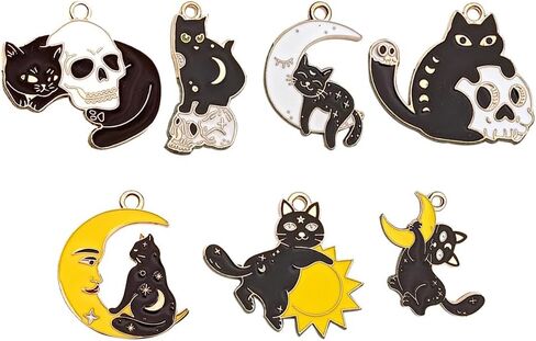 Mixed Color Enamel Cat Charms 20PCS Cute Cat Charms Animal Pendant with Red Love Heart for for Earrings Bracelets Necklaces Jewelry Making and DIY in Saudi Arabia