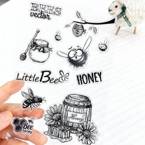 Little Bee Honey Honeycomb Beehive Honey Jar Hive Clear Stamps شفاف بطاقات ألبوم طوابع سيليكونة طوابع مطاطية لزخارف صنع البطاقات و DIY Scrapbooking in Kuwait