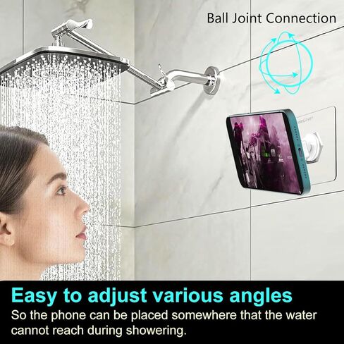 OCEANLOVE for MagSafe Wall Mount Magnetic Phone Holder, Self-Adhesive, Rotatable Ball, Waterproof, Compatible with iPhone 16/15/14/13/12 and All Phones, Shower Mirror Car Gym Bathroom Kitchen (Black) in Kuwait