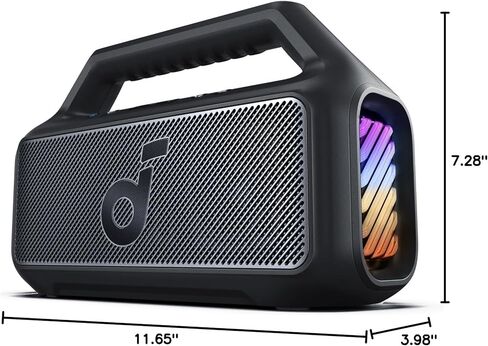soundcore Boom 2 By Anker, Outdoor Speaker, 80W, Subwoofer, BassUp 2.0, 24H Playtime, IPX7 Waterproof, Floatable, RGB Lights, USB-C, Custom EQ, Bluetooth 5.3, Portable for Camping, Beach, and Backyard in Kuwait