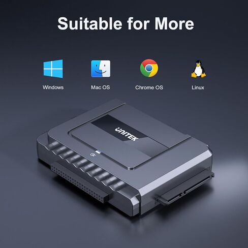 Unitek USB 3.0 to IDE and SATA Converter External Hard Drive Adapter Kit for Universal 2.5/3.5 HDD/SSD Hard Drive Disk, One Touch Backup Function, Included 12V/2A Power Adapter in Kuwait
