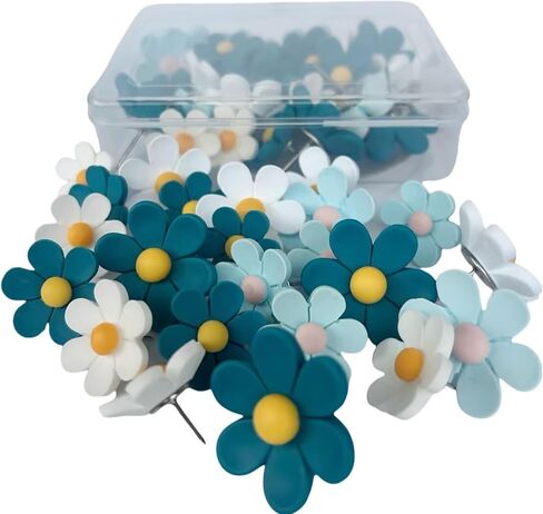 دبابيس كبيرة للدفع ، ودبابيس مدتها 30 بكسل زهرة من أجل Cork Poard Pink Blue Green Thumb Thumb Toom Thump Thumb Toom Tooms tools for Photo Wall ، وميز الجدار ، والخريطة ، أو لوحة الإعلانات ، أو المكتب أو المنزل (Gree) in Saudi Arabia