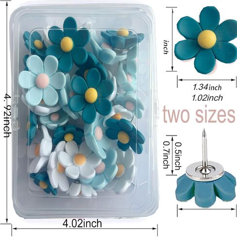 دبابيس كبيرة للدفع ، ودبابيس مدتها 30 بكسل زهرة من أجل Cork Poard Pink Blue Green Thumb Thumb Toom Thump Thumb Toom Tooms tools for Photo Wall ، وميز الجدار ، والخريطة ، أو لوحة الإعلانات ، أو المكتب أو المنزل (Gree) in Saudi Arabia