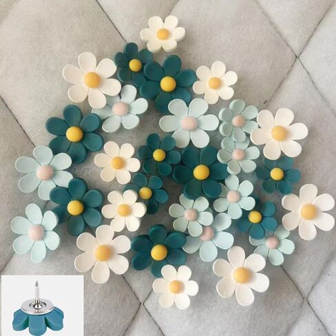 دبابيس كبيرة للدفع ، ودبابيس مدتها 30 بكسل زهرة من أجل Cork Poard Pink Blue Green Thumb Thumb Toom Thump Thumb Toom Tooms tools for Photo Wall ، وميز الجدار ، والخريطة ، أو لوحة الإعلانات ، أو المكتب أو المنزل (Gree) in Saudi Arabia