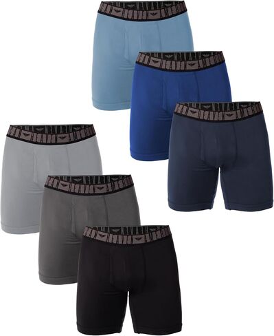American Heaven Men's Boxer Briefs | Ultra Soft Micro Fiber Fitted Boxer Brief with Fly-Pack of 6 in Saudi Arabia