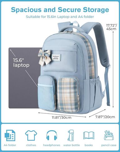 Girls Backpack, Women Laptop Backpacks 15.6in for College Students Elementary Middle High School Bag Teens Cute Kids Bookbags Back Pack, Blue in Saudi Arabia