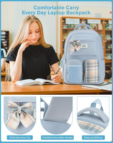Girls Backpack, Women Laptop Backpacks 15.6in for College Students Elementary Middle High School Bag Teens Cute Kids Bookbags Back Pack, Blue in Saudi Arabia