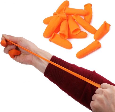 100 PCS Latex Finger Cots Reusable Rubber Fingertips Protective Glove Duty Industrial Grade Finger Cots-Small in Kuwait