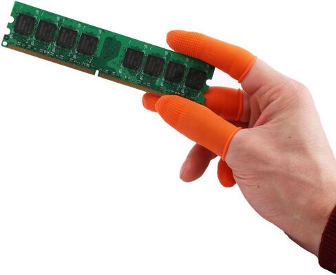 100 PCS Latex Finger Cots Reusable Rubber Fingertips Protective Glove Duty Industrial Grade Finger Cots-Small in Kuwait