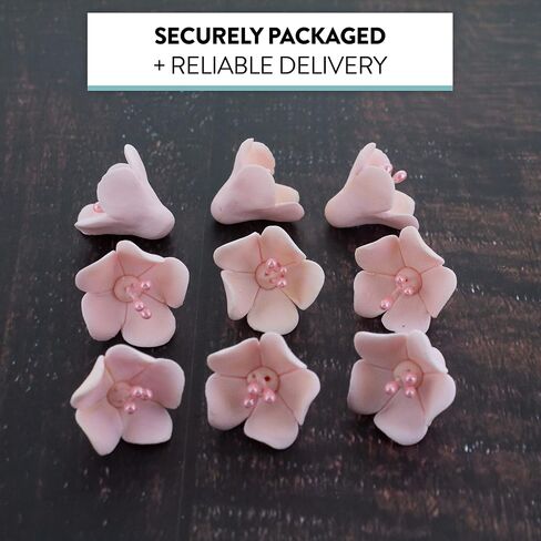 Global Sugar Art Blossom Sugar Wedding Cake Flowers White with Pearl Stamens, Unwired, 100 Count by Chef Alan Tetreault in Kuwait