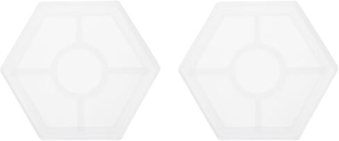 uxcell 2 Pcs Hexagon Small Coaster Silicone Resin Mould, Tray Moulds for Resin Casting, Epoxy Resin Moulds for Coasters Trays DIY Art Cup Bowl Mats, Candle Holder, Home Decoration, White in Saudi Arabia