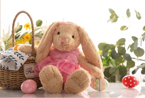 HollyHOME Ballet Bunny Stuffed Animal Plush Rabbit in Gauzy Dress Cute Easter Bunny Doll for Kids 21 inch Pink in Saudi Arabia