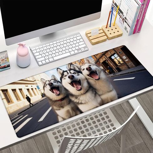 هدايا وسادة الماوس للألعاب Husky 31.5 "× 11.8" ، القاعدة المطاطية غير المنقولة مموز موسى لأجهزة الكمبيوتر ، ديكور ملحقات مكتب الكمبيوتر المحمول ، وسادة الماوس ، لوحة المفاتيح. in Kuwait