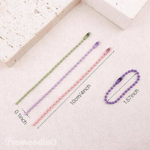 Framendino, Ball Chain Keychains with Connectors Metal Bead Chain Nickel Chain Hanging Chains Dog Tag Chain Necklace Ball Chain Keychain for Jewelry Making in Saudi Arabia