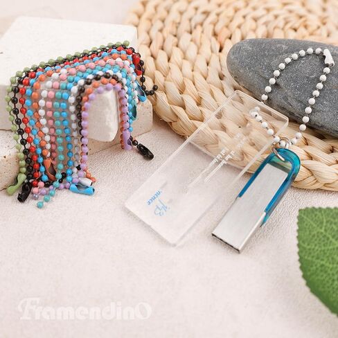 Framendino, Ball Chain Keychains with Connectors Metal Bead Chain Nickel Chain Hanging Chains Dog Tag Chain Necklace Ball Chain Keychain for Jewelry Making in Saudi Arabia