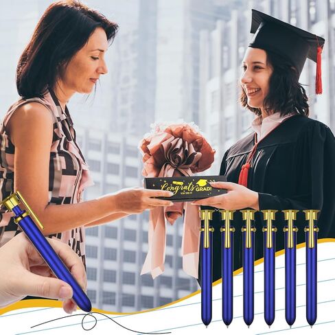 24 Pcs Graduation Ballpoint Pen Graduation Party Favors 2025 Graduate Cap Black Gel Ink Pens Gifts Student School Teacher Office Home Supplies(Blue) in Saudi Arabia