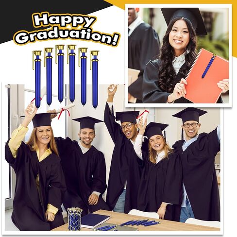 24 Pcs Graduation Ballpoint Pen Graduation Party Favors 2025 Graduate Cap Black Gel Ink Pens Gifts Student School Teacher Office Home Supplies(Blue) in Saudi Arabia