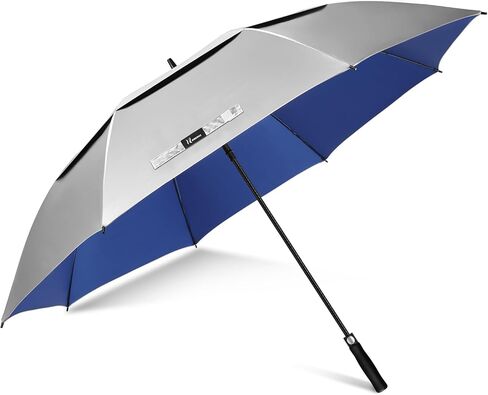NINEMAX Golf Umbrella UV Potection: 51/54/62/68 Inch Large UV Umbrellas Sun Protection - UV Blocking Sun Umbrella Windproof,UPF Silver Umbrellas Sun Blocking,Extra Large Golf Cart Umbrella Auto Open in Kuwait