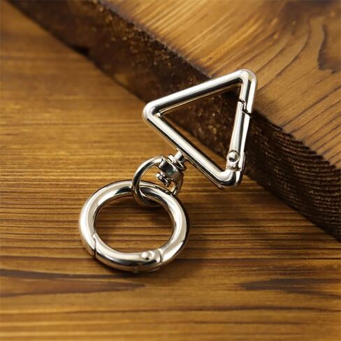 2 Sets Double Opening Swivel Snap Hook with Triangle Ring Push Gate Lobster Claw Clasp for Backpacks,Purse,Keychain, Clothes (Silver) in Saudi Arabia