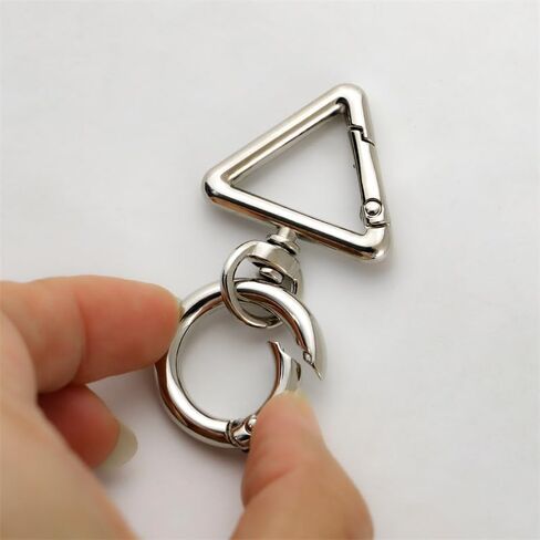 2 Sets Double Opening Swivel Snap Hook with Triangle Ring Push Gate Lobster Claw Clasp for Backpacks,Purse,Keychain, Clothes (Silver) in Saudi Arabia