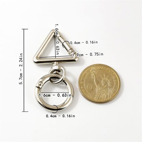 2 Sets Double Opening Swivel Snap Hook with Triangle Ring Push Gate Lobster Claw Clasp for Backpacks,Purse,Keychain, Clothes (Silver) in Saudi Arabia