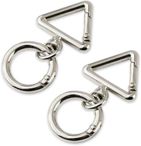 2 Sets Double Opening Swivel Snap Hook with Triangle Ring Push Gate Lobster Claw Clasp for Backpacks,Purse,Keychain, Clothes (Silver) in Saudi Arabia