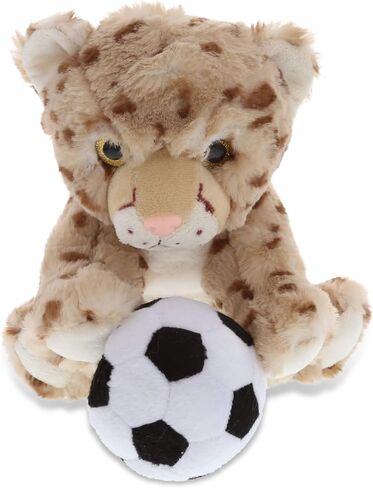 DolliBu Squat Cheetah Stuffed Animal with Soccer Ball Plush - Soft Huggable Cheetah, Adorable Playtime Squat Cheetah Plush Toy, Cute Wild Life Sports Gift for Kids and Adults - 8.5 Inch in Saudi Arabia