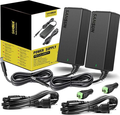12V 5A Power Supply, AC 120V to DC12V 5.5x2.1mm Jack Converter, 12 Volt LED Driver 60W Adapter Transformer for Strip Lights, Surveillance Cameras, External HDD, Monitor, CCTV (Pack of 3) in Saudi Arabia