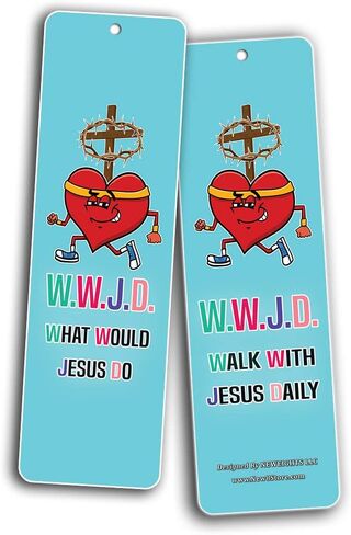 Neweights ما الذي يمكن أن يفعله يسوع الإشارات إلى WWJD Christian for Kids (60 pack)-مجموعة البطاقات التحفيزية اليومية-كتاب مجموعة-هبة مثالية لأعضاء الكنيسة in Kuwait