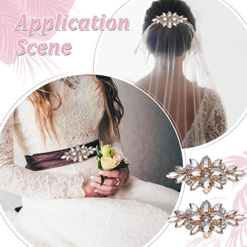 Fingerinspire 4 pcs زهرة الزجاج الزجاجي بقع راينستون بقع الحديد على بقع الرمال الرملية الرملية بقع زفاف الزفاف بقع زخرفية زخرفة ببقع زينة للخرز لزينة زي DIY الحرف اليدوية in Kuwait