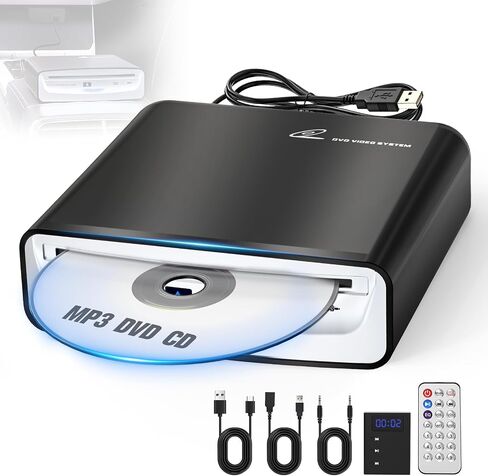 مشغل أقراص DVD للسيارة، مشغل أقراص مضغوطة خارجي عالمي محمول USB من Carrkoopy للسيارة والكمبيوتر المحمول وسطح المكتب والتلفزيون وماك والكمبيوتر والتوصيل والتشغيل (لنظام Android 4.4 وما فوق) in Saudi Arabia